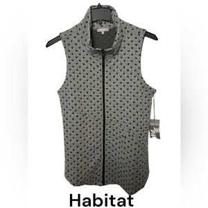 HABITAT VEST women zip up Grey,black,asymmetrical,collar.NWT,M,L,XL,Fall,gift